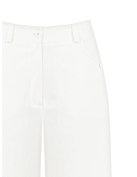 Pantalon large cropped en denim avec élastique au dos Rinascimento