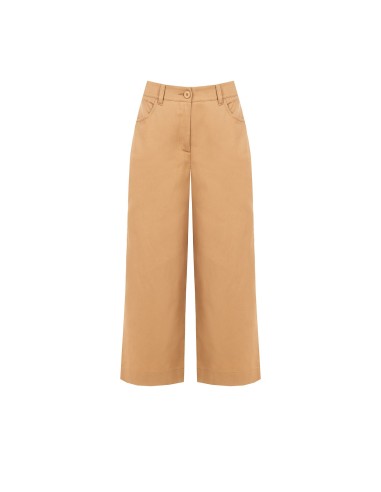 Wijde cropped jeans met elastische tailleband aan de achterkant van Rinascimento