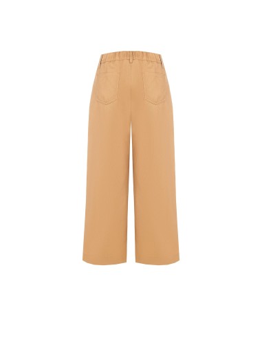 Pantalon large cropped en denim avec élastique au dos Rinascimento