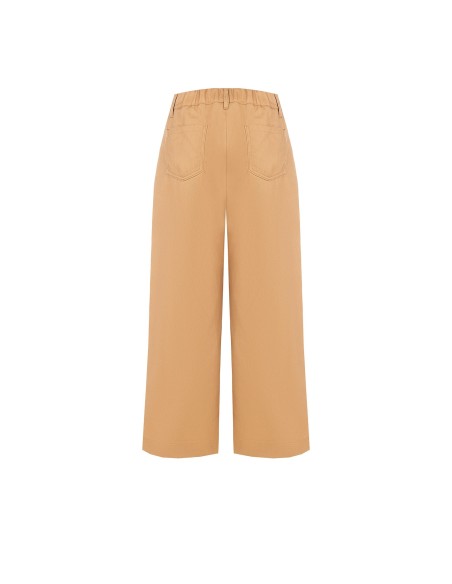 Wijde cropped jeans met elastische tailleband aan de achterkant van Rinascimento