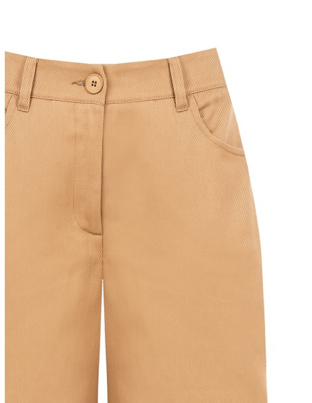 Pantalon large cropped en denim avec élastique au dos Rinascimento