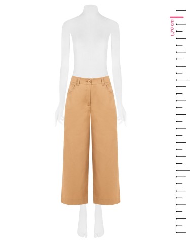 Pantalon large cropped en denim avec élastique au dos Rinascimento