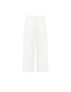 Pantalon large cropped en denim avec élastique au dos Rinascimento