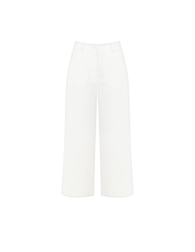 Pantalon large cropped en denim avec élastique au dos Rinascimento