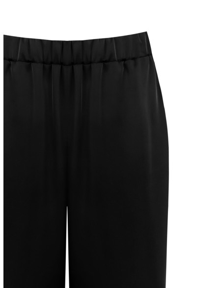 Pantalon palazzo en satin avec empiècement en dentelle sur le côté, Rinascimento