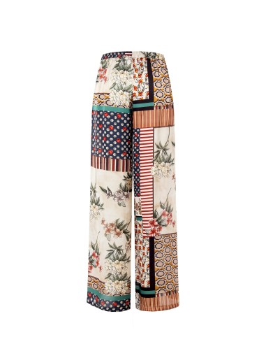 Pantalon palazzo en satin avec poches Rinascimento