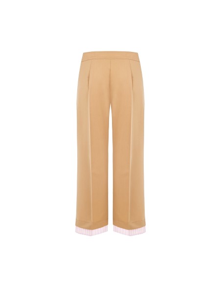 Pantalon palazzo en polyviscose avec empiècement à rayures et poches Rinascimento