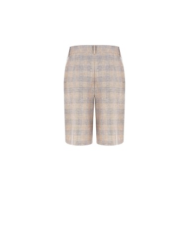 Bermuda baggy en coton et lin mélangés à carreaux Rinascimento