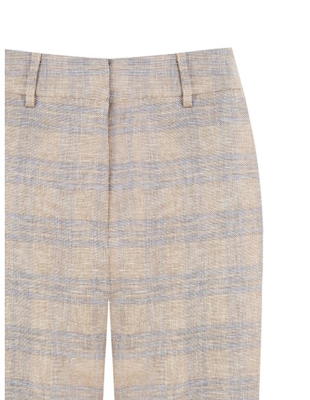 Bermuda baggy en coton et lin mélangés à carreaux Rinascimento