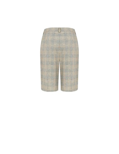 Bermuda baggy en coton et lin mélangés à carreaux Rinascimento