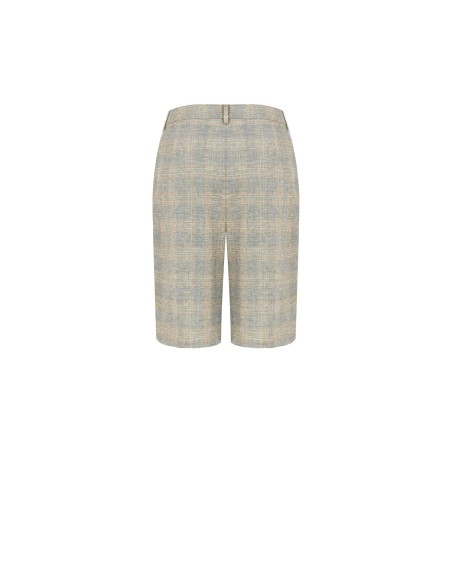 Bermuda baggy en coton et lin mélangés à carreaux Rinascimento