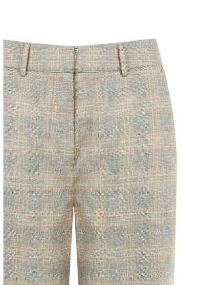 Bermuda baggy en coton et lin mélangés à carreaux Rinascimento
