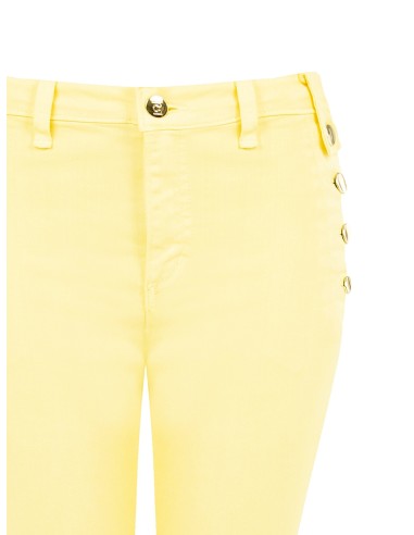 Pantalon skinny en denim avec boutons sur les côtés Rinascimento