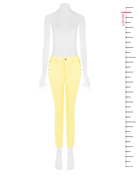 Pantalon skinny en denim avec boutons sur les côtés Rinascimento