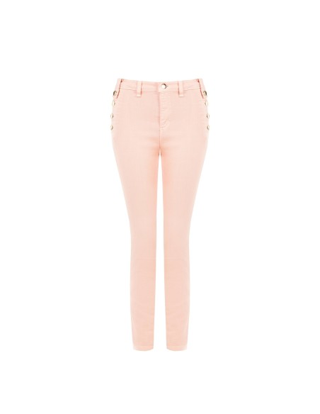 Pantalon skinny en denim avec boutons sur les côtés Rinascimento