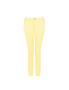 Skinny denim broek met knopen aan de zijkanten Rinascimento