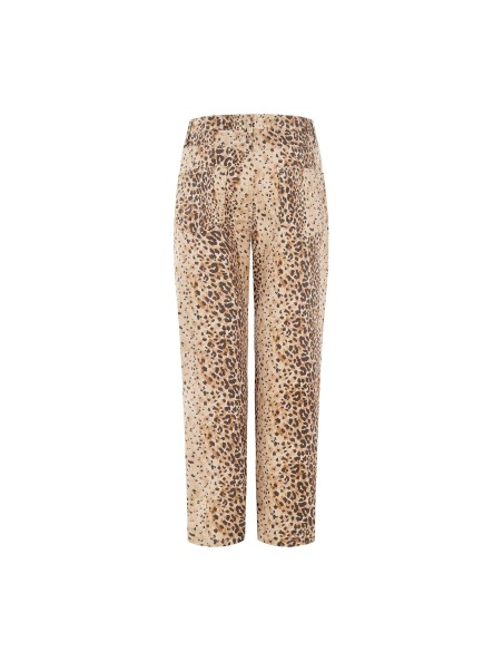 Pantalon mom fit 7/8 imprimé léopard en coton Rinascimento