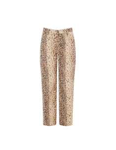 Pantalon mom fit 7/8 imprimé léopard en coton Rinascimento