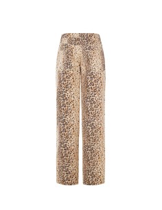 Rechte katoenen broek met luipaardprint van Rinascimento 2