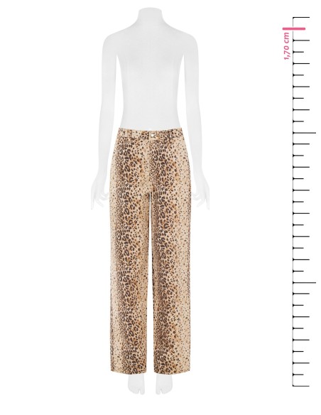Pantalon droit en coton à imprimé léopard Rinascimento