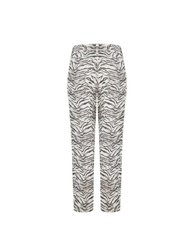 Pantalon mom fit zébré en coton, longueur cheville, Rinascimento