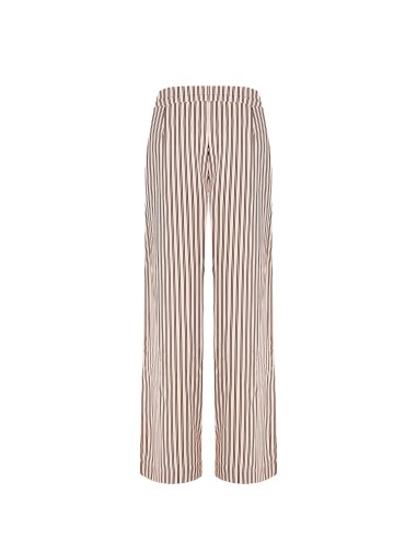 Pantalon palazzo en satin rayé avec cordon de serrage et poches Rinascimento
