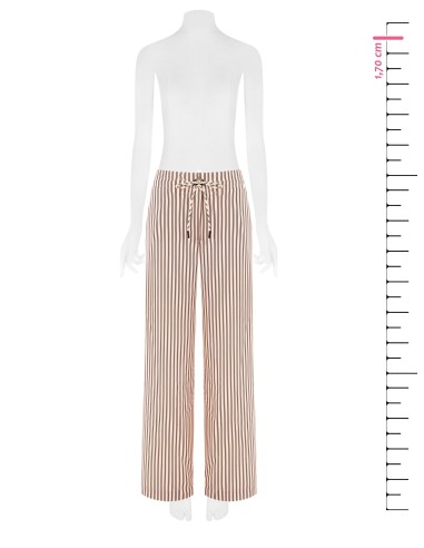 Pantalon palazzo en satin rayé avec cordon de serrage et poches Rinascimento