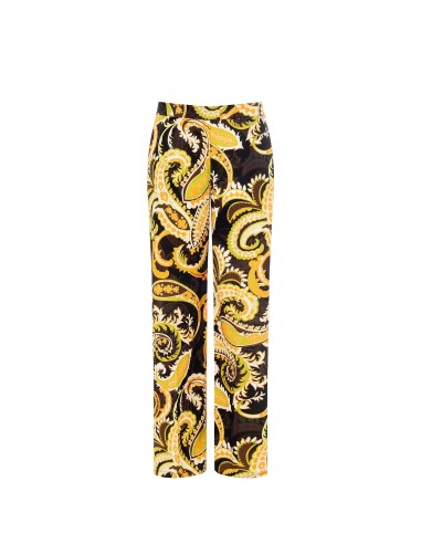 Pantalon palazzo en satin avec poches Rinascimento