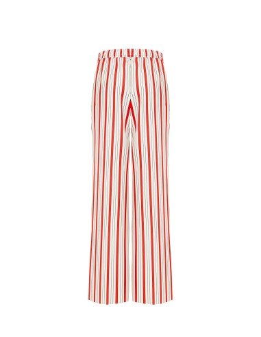 Pantalon palazzo rayé avec élastique au dos et poches Rinascimento