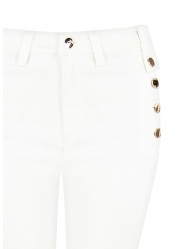 Pantalon skinny en denim avec boutons sur les côtés Rinascimento