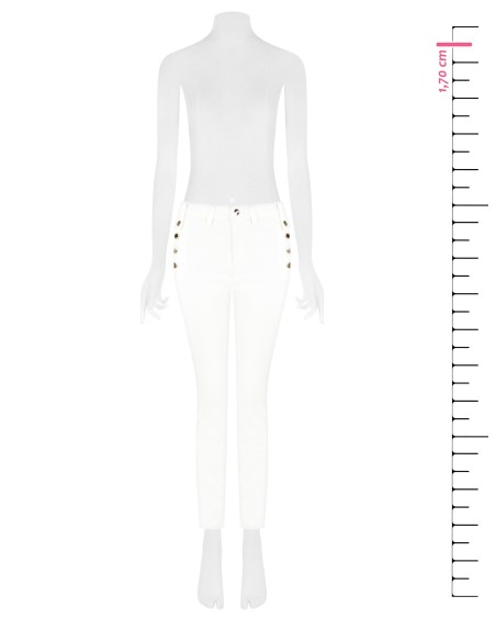 Pantalon skinny en denim avec boutons sur les côtés Rinascimento