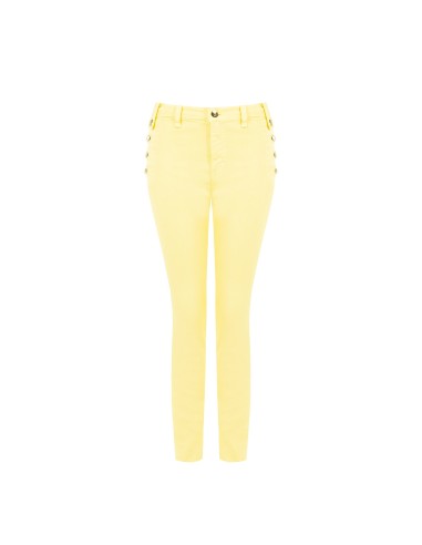 Pantalon skinny en denim avec boutons sur les côtés Rinascimento