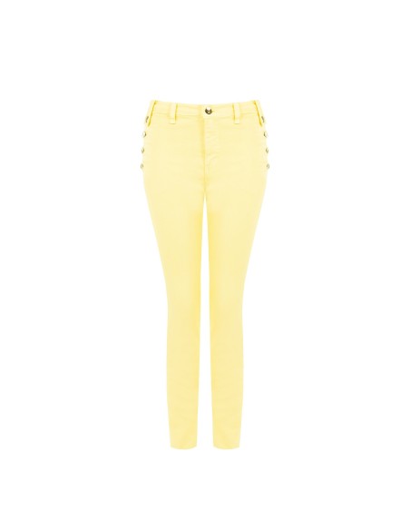 Pantalon skinny en denim avec boutons sur les côtés Rinascimento