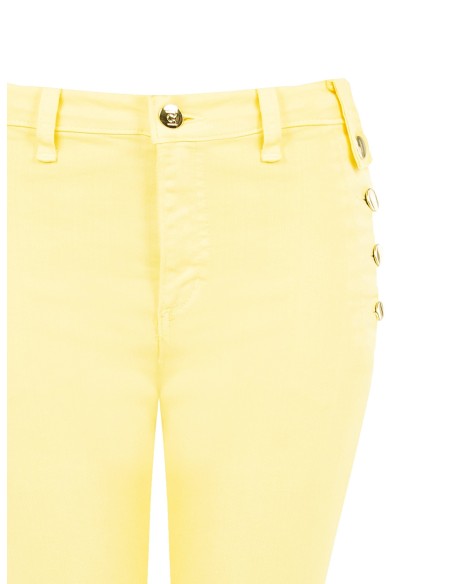 Skinny denim broek met knopen aan de zijkanten Rinascimento