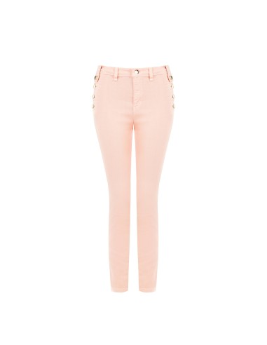 Pantalon skinny en denim avec boutons sur les côtés Rinascimento