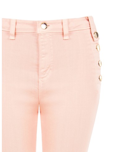 Pantalon skinny en denim avec boutons sur les côtés Rinascimento
