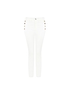 Pantalon skinny en denim avec boutons sur les côtés Rinascimento