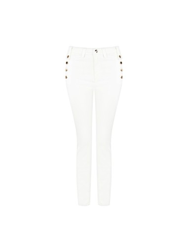 Skinny denim broek met knopen aan de zijkanten Rinascimento