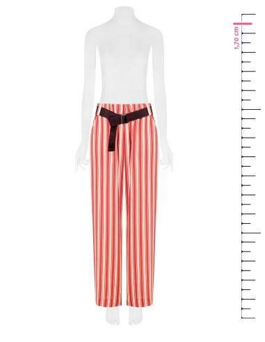Pantalon large en mélange de viscose et de lin avec ceinture assortie et poches Rinascimento