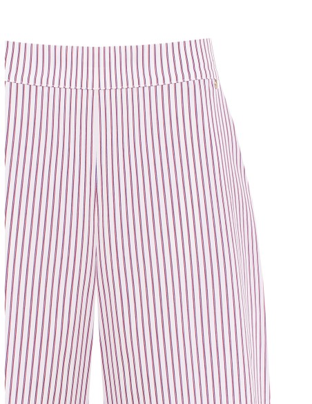 Pantalon palazzo en coton rayé avec élastique au dos Rinascimento