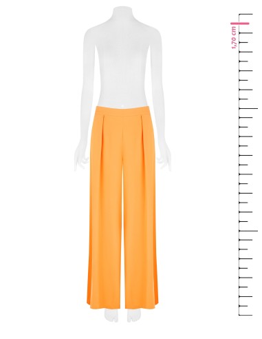 Pantalon palazzo en tissu fluide avec pinces et élastique au dos Rinascimento
