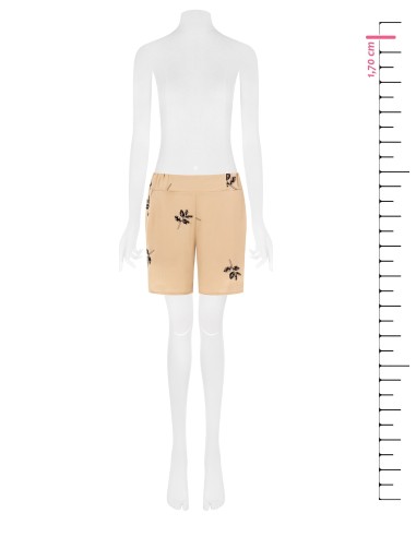 Short large à perles et feuilles brodées Rinascimento