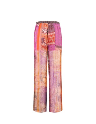 Palazzo-broek van semi-transparante georgette met geïntegreerde shorts en zakken van Rinascimento
