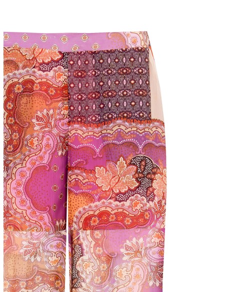 Pantalon palazzo en georgette semi-transparente avec short intégré et poches Rinascimento