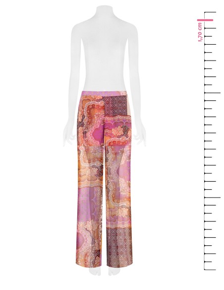 Palazzo-broek van semi-transparante georgette met geïntegreerde shorts en zakken van Rinascimento