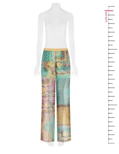 Pantalon palazzo en georgette semi-transparente avec short intégré et poches Rinascimento