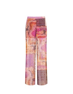 Palazzo-broek van semi-transparante georgette met geïntegreerde shorts en zakken van Rinascimento