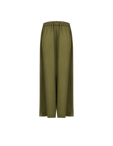 Pantalon palazzo extra-large en mélange de viscose et de lin, avec poches et élastique au dos Rinascimento