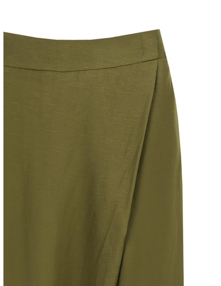 Pantalon palazzo extra-large en mélange de viscose et de lin, avec poches et élastique au dos Rinascimento