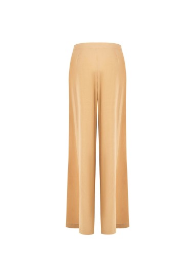Pantalon palazzo en mélange de viscose et de lin avec double pli et poches Rinascimento